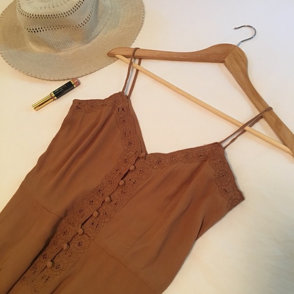 SOLD Free People X Eileen Jumpsuit 4 Caramel Color - Picture 3 of 7